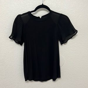 Cable & Gauge black top with sheer sleeves